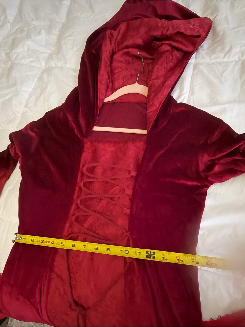 Wine Red Hooded Medieval Gown - Picture 8 of 13